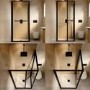 800x800mm Black In-Fold Sliding Shower Enclosure 6mm Glass - Apollo