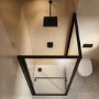 800x800mm Black In-fold Sliding Shower Enclosure 6mm Glass and Shower Tray - Apollo