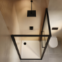 800x800mm Black In-fold Sliding Shower Enclosure 6mm Glass and Shower Tray - Apollo