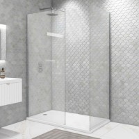 1400x800mm Frameless Walk In Shower Enclosure and Shower Tray with Drying Area- Corvus