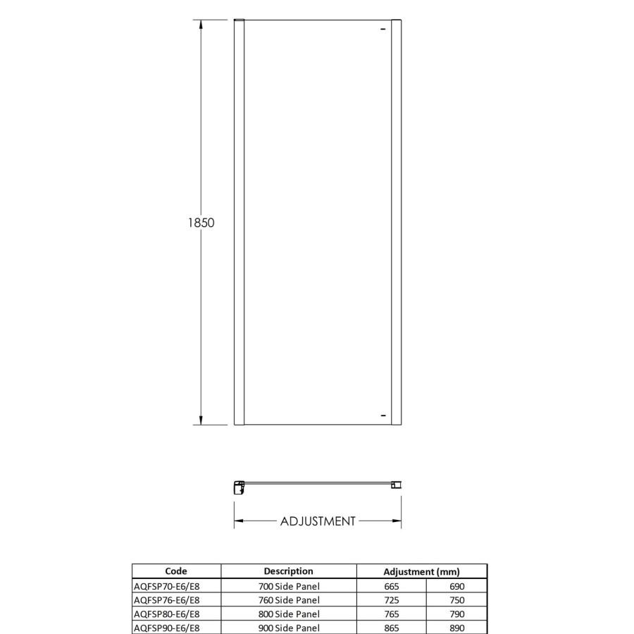 1200 x 900mm Rectangular Sliding Shower Enclosure - Fiji