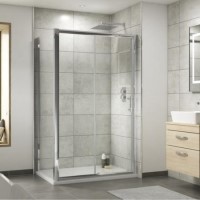 1200 x 800mm Rectangular Sliding Shower Enclosure with Tray - Fiji