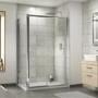 1200 x 800mm Rectangular Sliding Shower Enclosure with Tray - Fiji