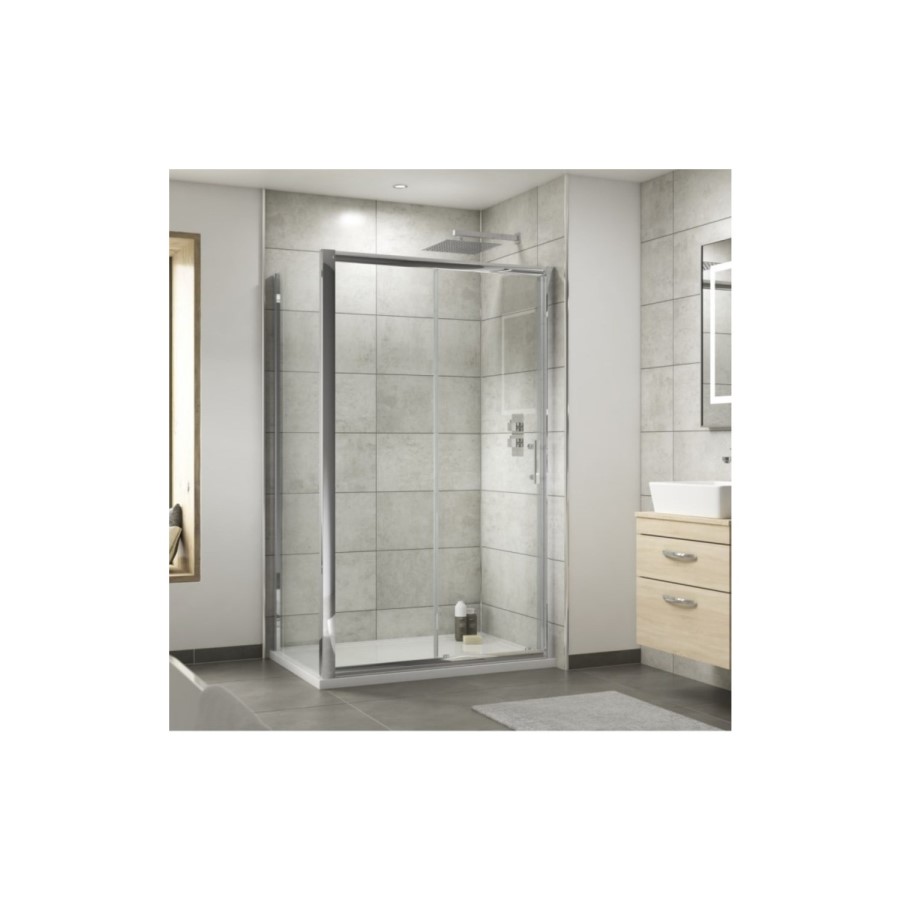 1200 x 800mm Rectangular Sliding Shower Enclosure with Tray - Fiji