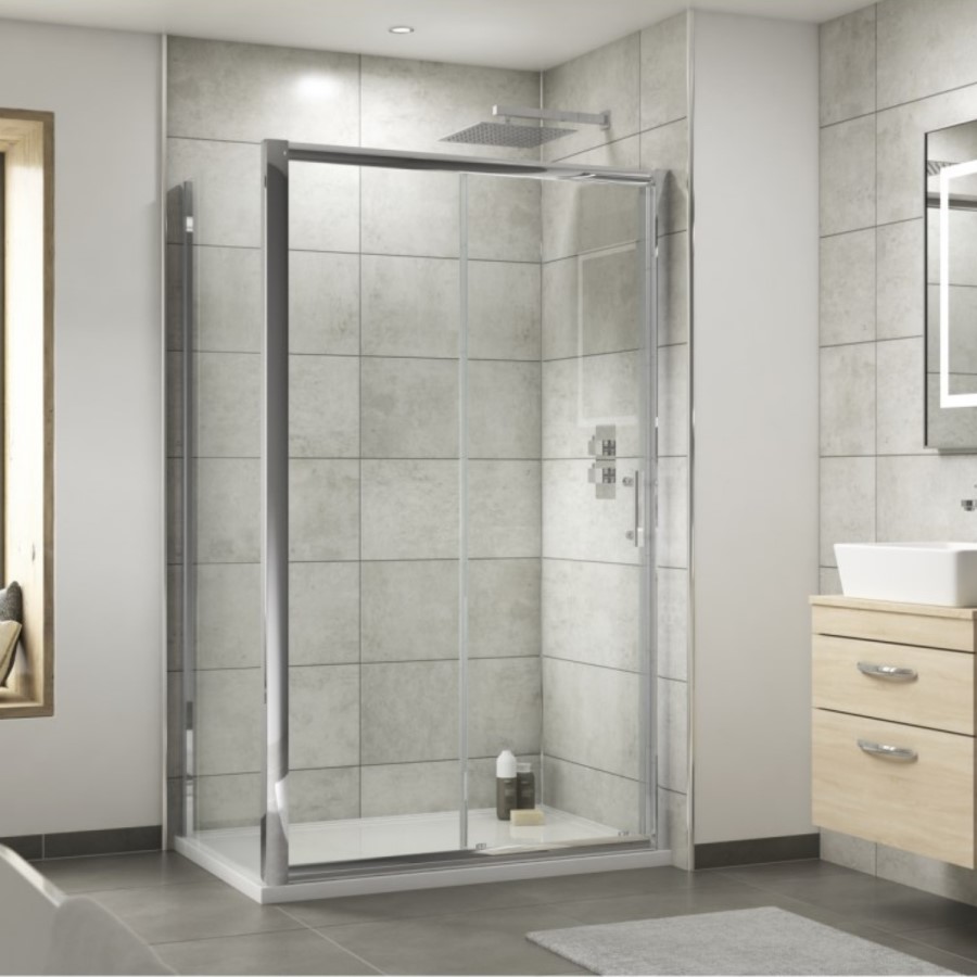 1500 x 760mm Rectangular Sliding Shower Enclosure - Fiji