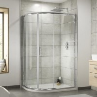 900 x 760mm Left Hand Offset Quadrant Shower Enclosure and Tray - Fiji