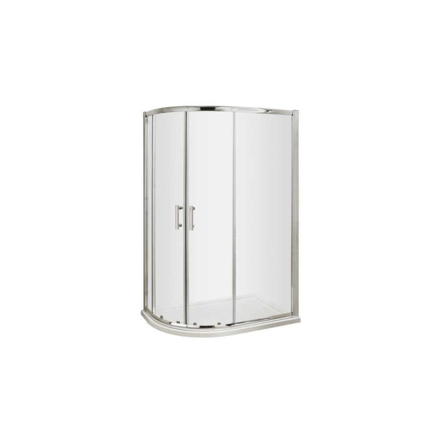 900 x 760mm Left Hand Offset Quadrant Shower Enclosure and Tray - Fiji