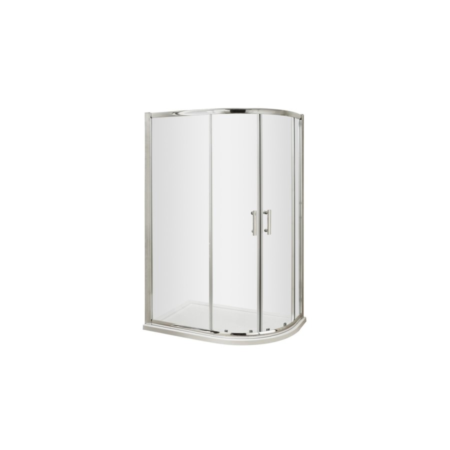 900 x 760mm Right Hand Offset Quadrant Shower Enclosure and Tray - Fiji