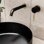 2 Tone Black and Brushed Brass Wall Mounted Basin and Bath Tap Pack - Arissa