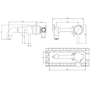 2 Tone Black and Brushed Brass Wall Mounted Basin and Bath Tap Pack - Arissa