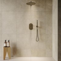Antique Brass 2 Outlet Wall Mounted Thermostatic Mixer Shower Set with Integrated Hand Shower - Arissa