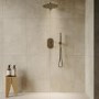 Antique Brass 2 Outlet Wall Mounted Thermostatic Mixer Shower Set with Integrated Hand Shower - Arissa