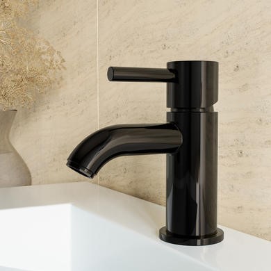 Black Cloakroom Mono Basin Mixer Tap - Arissa
