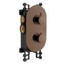 Brushed Bronze 2 Outlet Wall Mounted Thermostatic Mixer Shower Set with Hand Shower - Arissa