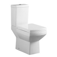 Square Close Coupled Toilet with Soft Close Seat Square Close Coupled Toilet with Soft Close Seat