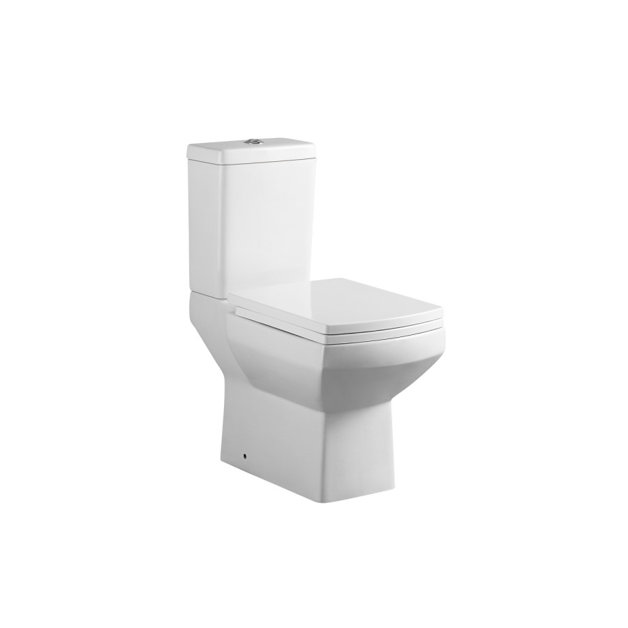 Square Close Coupled Toilet with Soft Close Seat