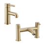 Brushed Brass basin tap and bath filler tap pack - Arissa