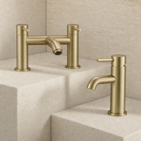 Brushed Brass basin tap and bath filler tap pack - Arissa