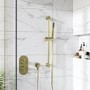 Grade A1 - Brushed Brass  Single  Outlet Thermostatic Mixer Shower with Hand Shower - Arissa