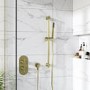 Grade A1 - Brushed Brass Single Outlet Thermostatic Mixer Shower Set with Hand Shower - Arissa
