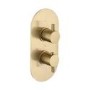 Grade A1 - Brushed Brass Single Outlet Thermostatic Mixer Shower Set with Hand Shower - Arissa
