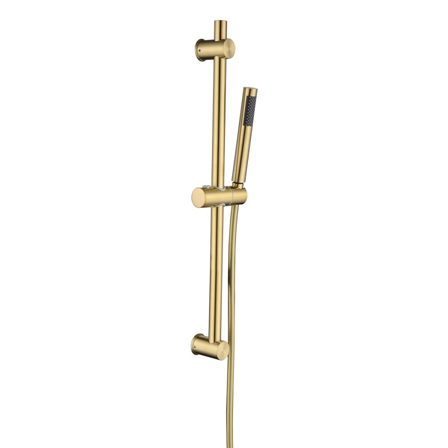 Grade A1 - Brushed Brass Single Outlet Thermostatic Mixer Shower Set with Hand Shower - Arissa
