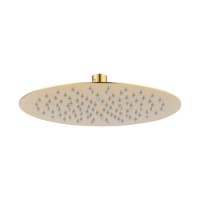 ONLY OPENED - Brushed Brass 250mm Round Rainfall Shower Head - Arissa