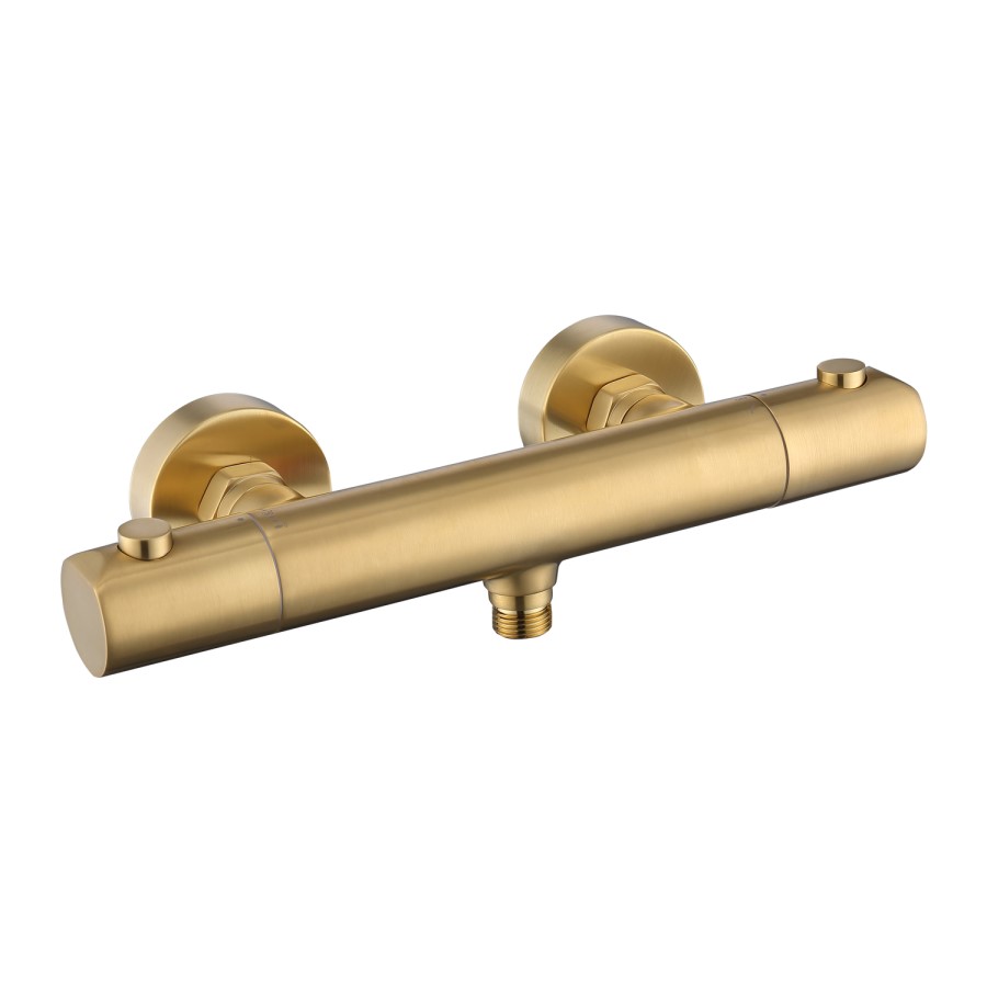 ONLY OPENED - Brushed Brass Thermostatic Mixer Shower with Slider Riser Rail Kit - Arissa