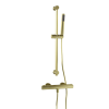 Brushed Brass Thermostatic Mixer Shower  with Slider Riser Rail Kit  - Arissa