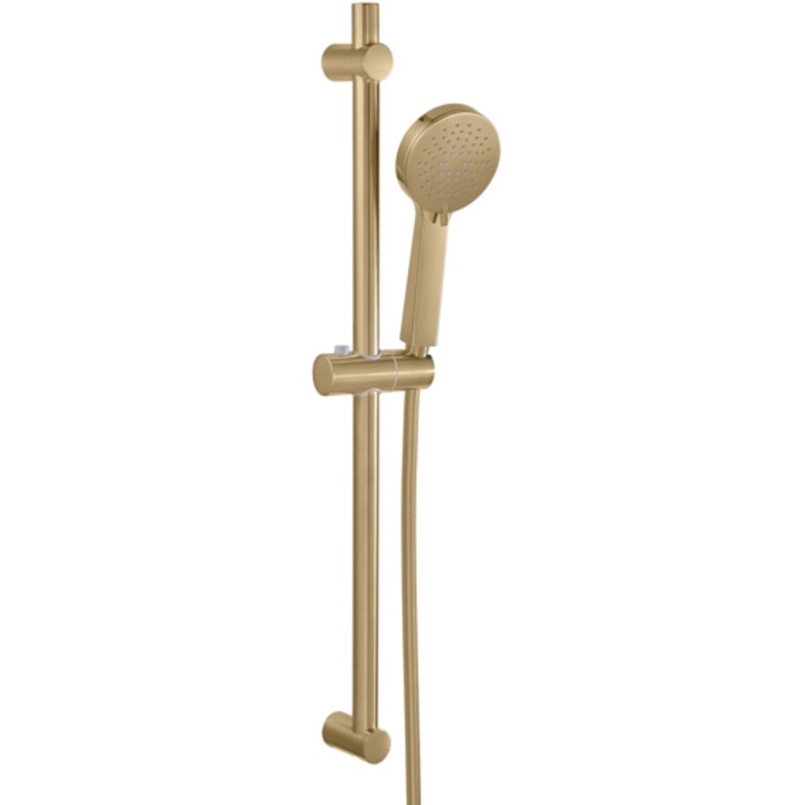 Brushed Brass Thermostatic Mixer Shower Set with Hand Shower  - Arissa