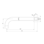 Brushed Brass Wall Mounted Bath Spout - Arissa