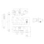 Brushed Brass 2 Outlet Thermostatic Mixer Shower Set with Square Bath Filler Spout and Integrated Hand Shower - Zana