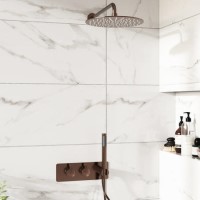 Brushed Bronze 2 Outlet Thermostatic Mixer Shower Set with Hand Shower & Overhead Shower  – Arissa