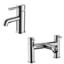 Chrome basin tap and bath filler tap pack - Arissa