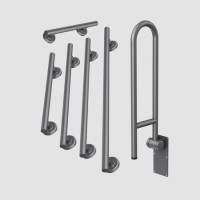 Gunmetal Grey Bathroom Grab Rails Set of 6 - Arissa