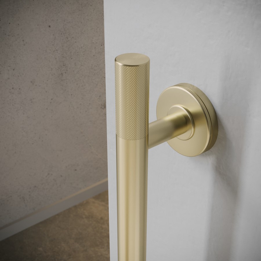 Brass Knurled Bathroom Grab Rails Set of 5 - Arissa