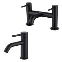 Black basin tap and bath filler tap pack - Arissa Black basin tap and bath filler tap pack - Arissa