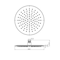Black 250mm Round Rainfall Shower Head - Arissa