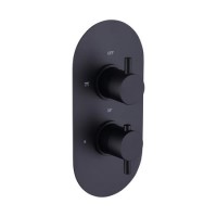 Black 2 Outlet Concealed Thermostatic Shower Valve with Dual Control - Arissa Black 2 Outlet Concealed Thermostatic Shower Valve with Dual Control - Arissa
