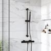 Black Thermostatic Mixer Shower with Slider Riser Rail Kit  - Arissa