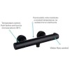 Black Thermostatic Mixer Shower with Slider Riser Rail Kit  - Arissa