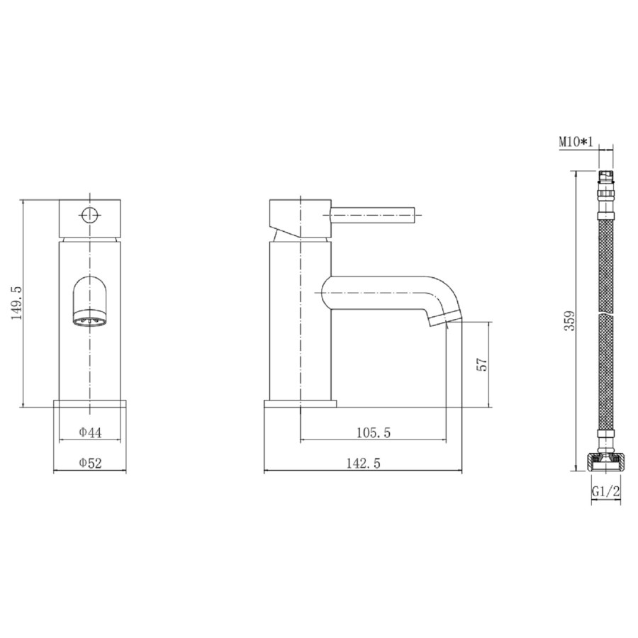 Brushed Bronze Shower & Basin Mixer Tap Set - Arissa