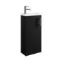 400mm Black Freestanding Cloakroom Vanity Unit with Basin and Chrome Handle - Ashford