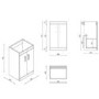 500mm Black Freestanding Cloakroom Vanity Unit with Basin and Black Handles - Ashford