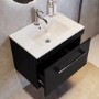 600mm Black Wall Hung Vanity Unit with Basin and Chrome Handle - Ashford