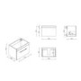 600mm Black Wall Hung Vanity Unit with Basin and Brass Handle - Ashford