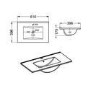 600mm Black Wall Hung Vanity Unit with Basin and Brass Handle - Ashford