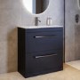 800mm Black Freestanding Vanity Unit with Basin and Chrome Handles - Ashford