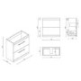 800mm Black Freestanding Vanity Unit with Basin and Brass Handles - Ashford