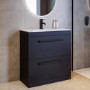 800mm Black Freestanding Vanity Unit with Basin and Black Handles - Ashford